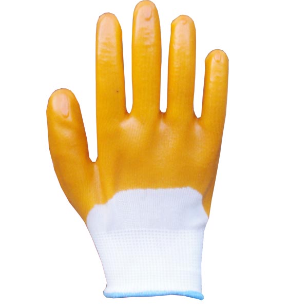 PVC全掛手套 桔黃色(圖1) PVC全掛手套