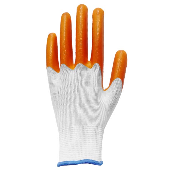 尼龍PVC大半掛手套 橙色(圖1) PVC大半掛手套